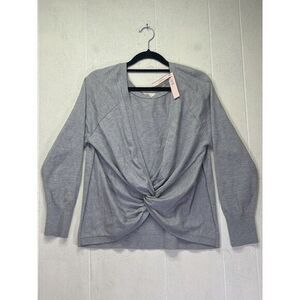 New Victoria's Secret Shirt Woman Medium Gray Open Tie‎ Hem Lagenlook Cardigan